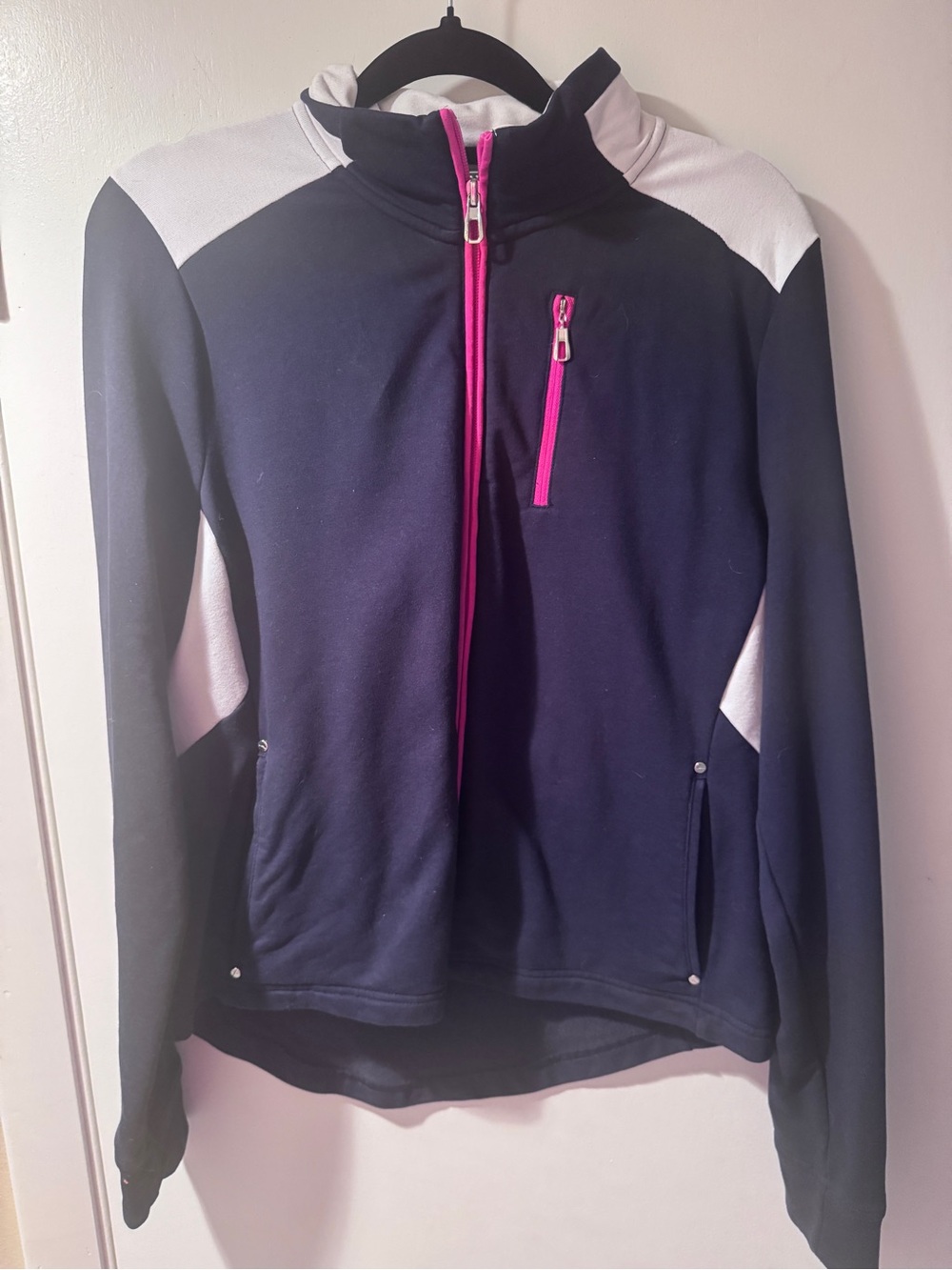 Ralph Lauren Navy, White & Pink Zip-Front Utility Jacket
